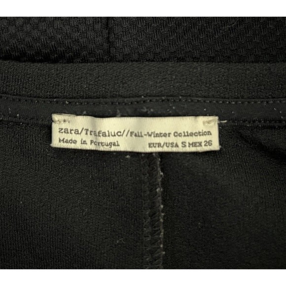 Zara Shirt Womens Small Navy Blue Textured Bell Sleeve Basic Neutral Minimalist - Picture 7 of 8